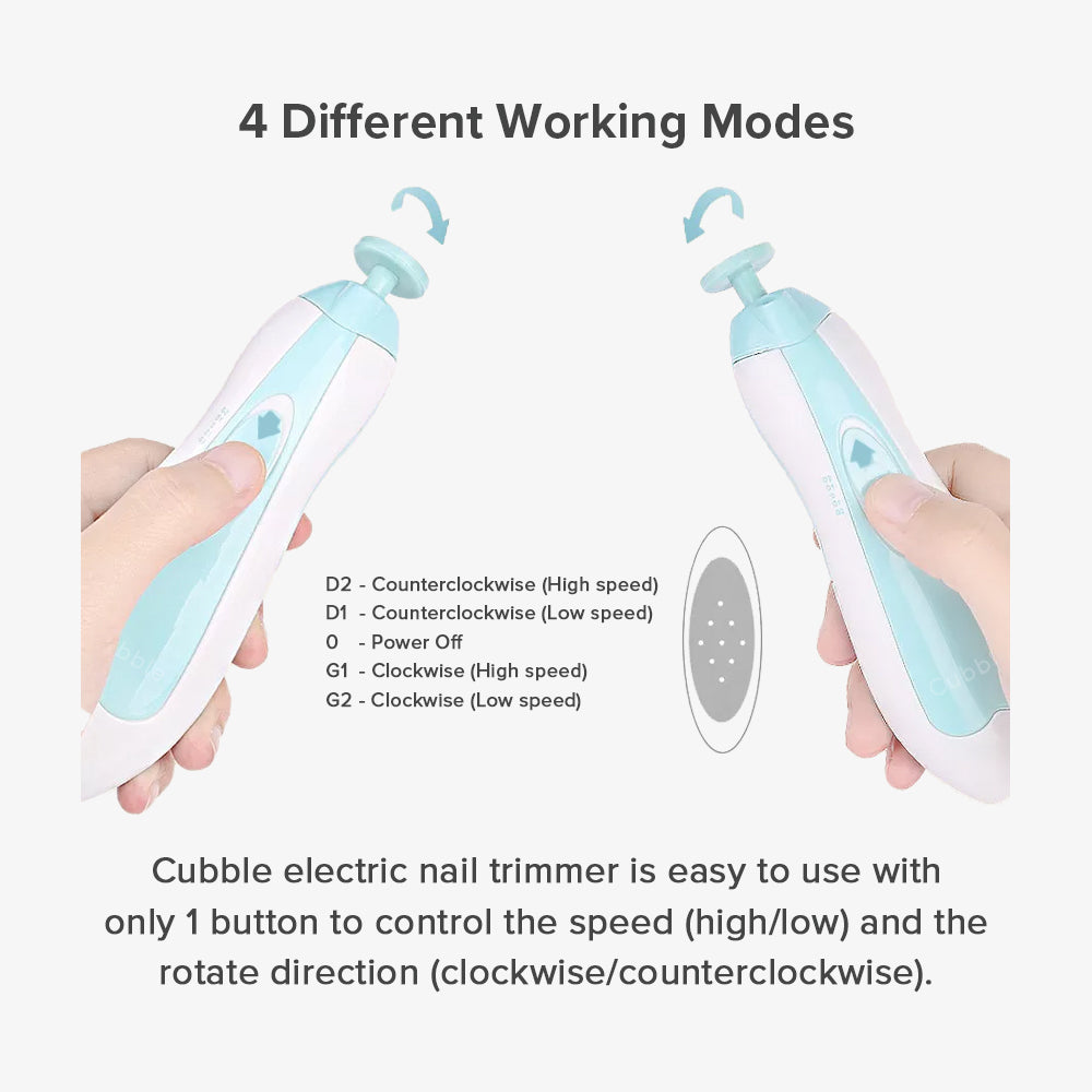 Cubble Electric Nail Trimmer Set with LED Light