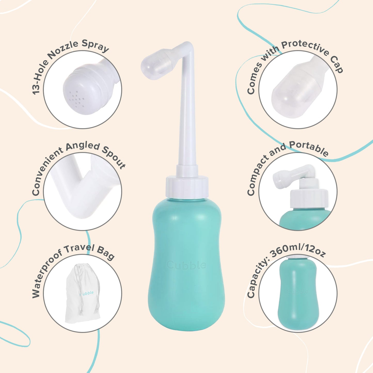 Cubble Postpartum Peri Bottle (360ml)