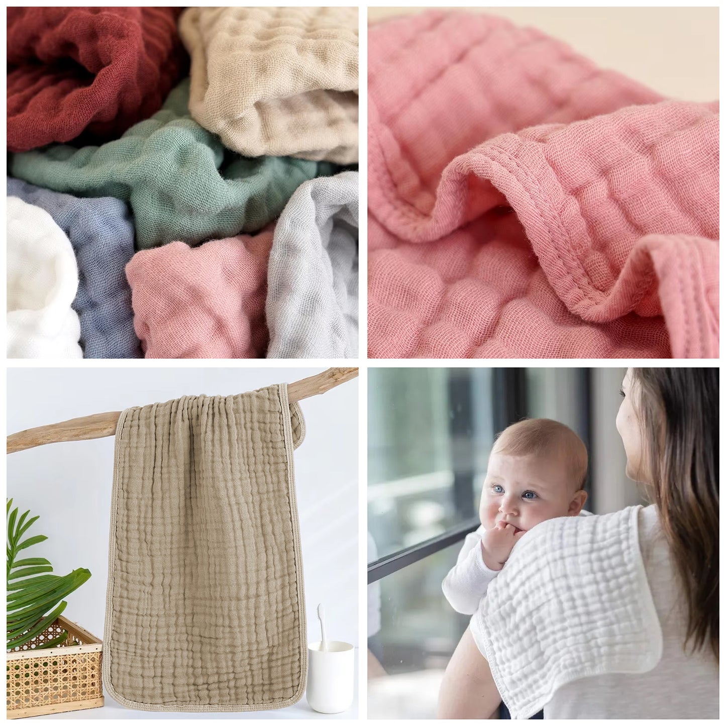 Cubble 100% Cotton Muslin Cloths (Pack of 6)