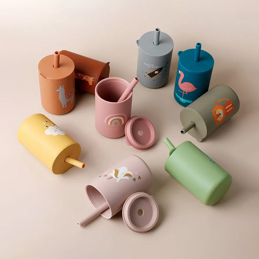 Cubble No-Spill Printed Silicone Straw Cup (150ml)