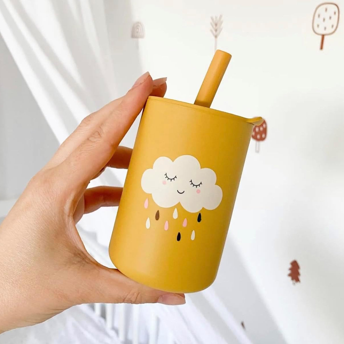 Cubble No-Spill Printed Silicone Straw Cup (150ml)
