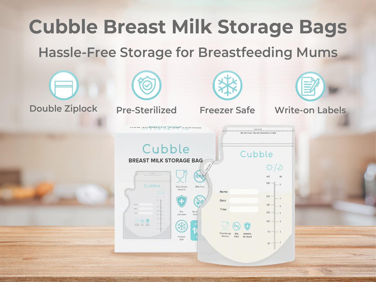 Cubble 100pcs Breastmilk Storage Bags