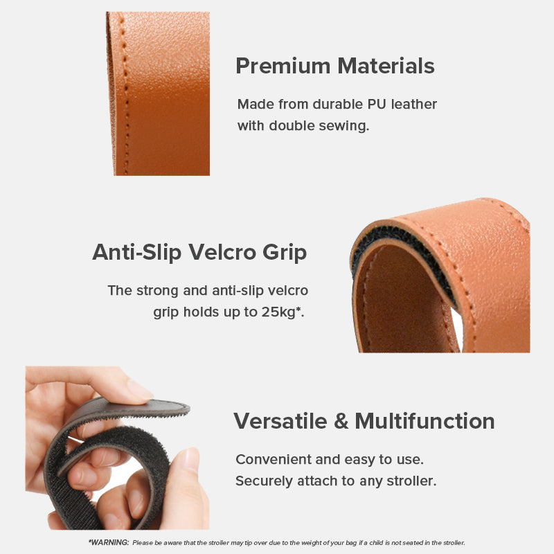 Cubble Leather-Style Stroller Hooks