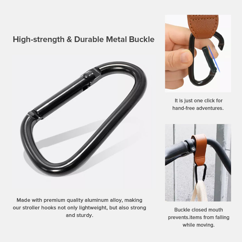 Cubble Leather-Style Stroller Hooks
