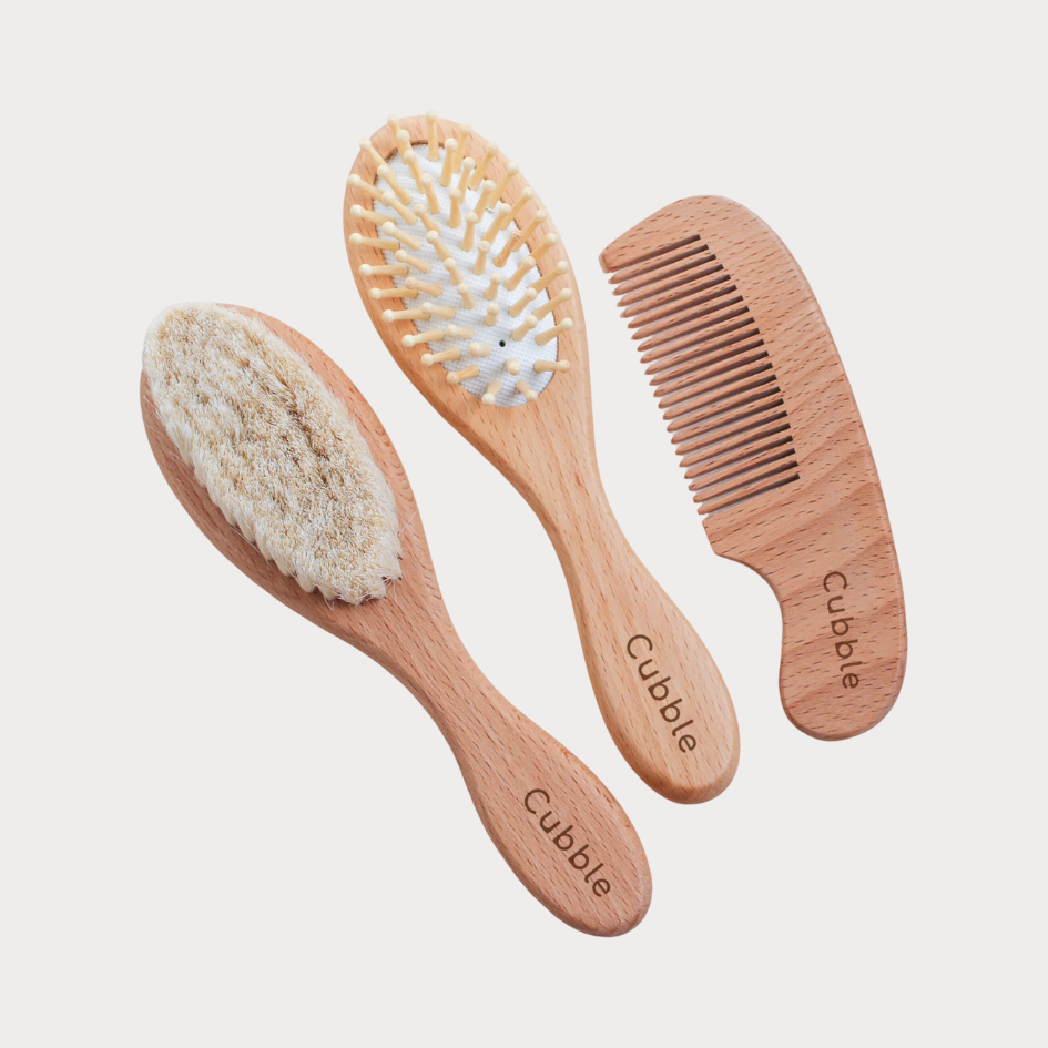 Cubble Baby 100% Goat Hair Brush and Comb Set