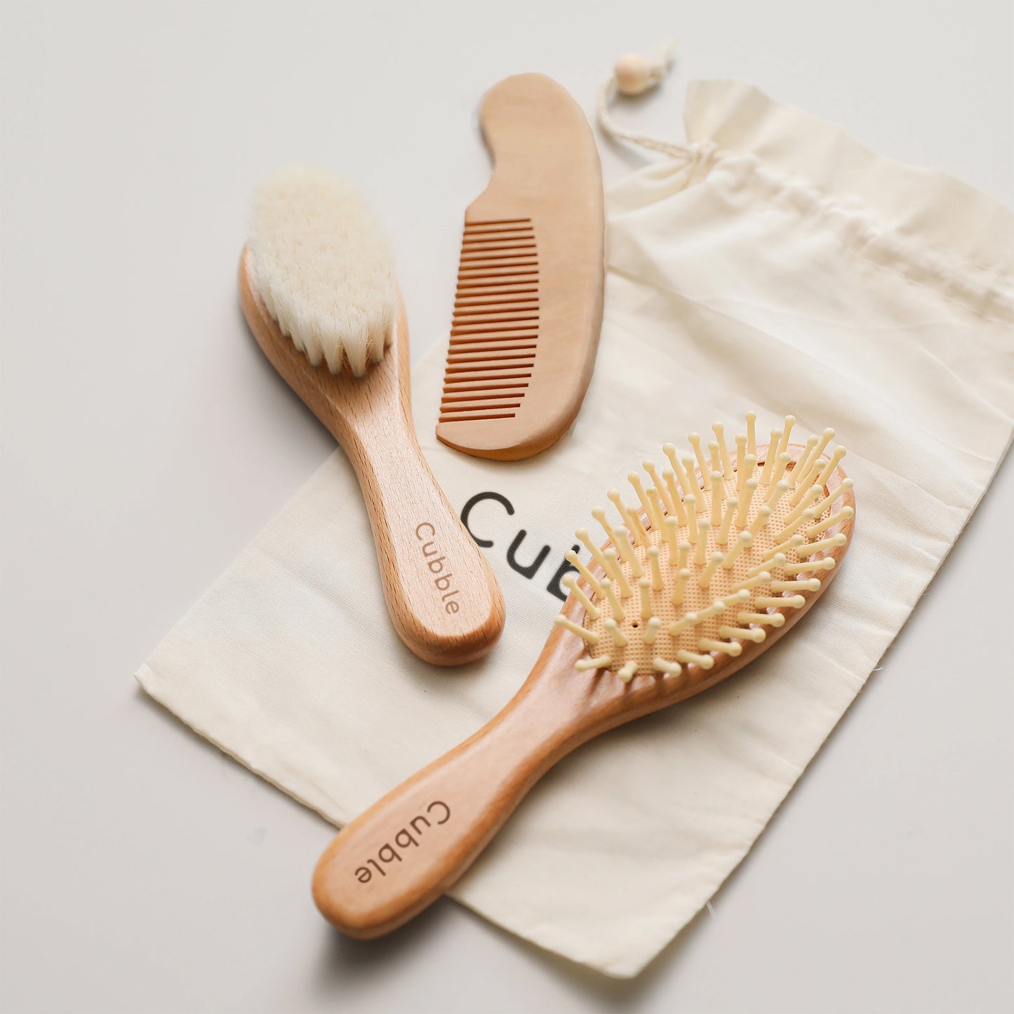 Cubble Baby 100% Goat Hair Brush and Comb Set